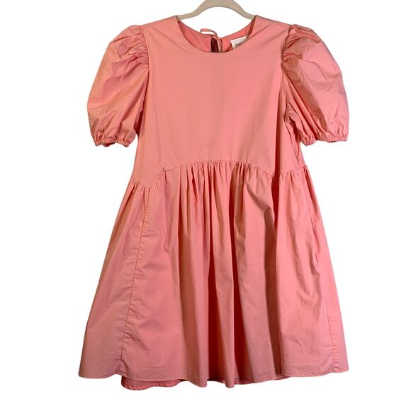 HYACINTH HOUSE TUCKERNUCK Dress Small Baby Doll Allie Puff Sleeve Tie Back Close - Picture 2 of 13